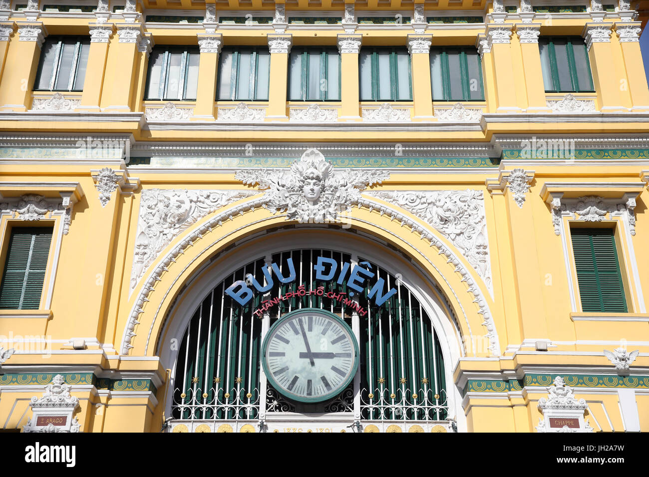 General post office building in Ho Chi Minh city.  Vietnam. Stock Photo
