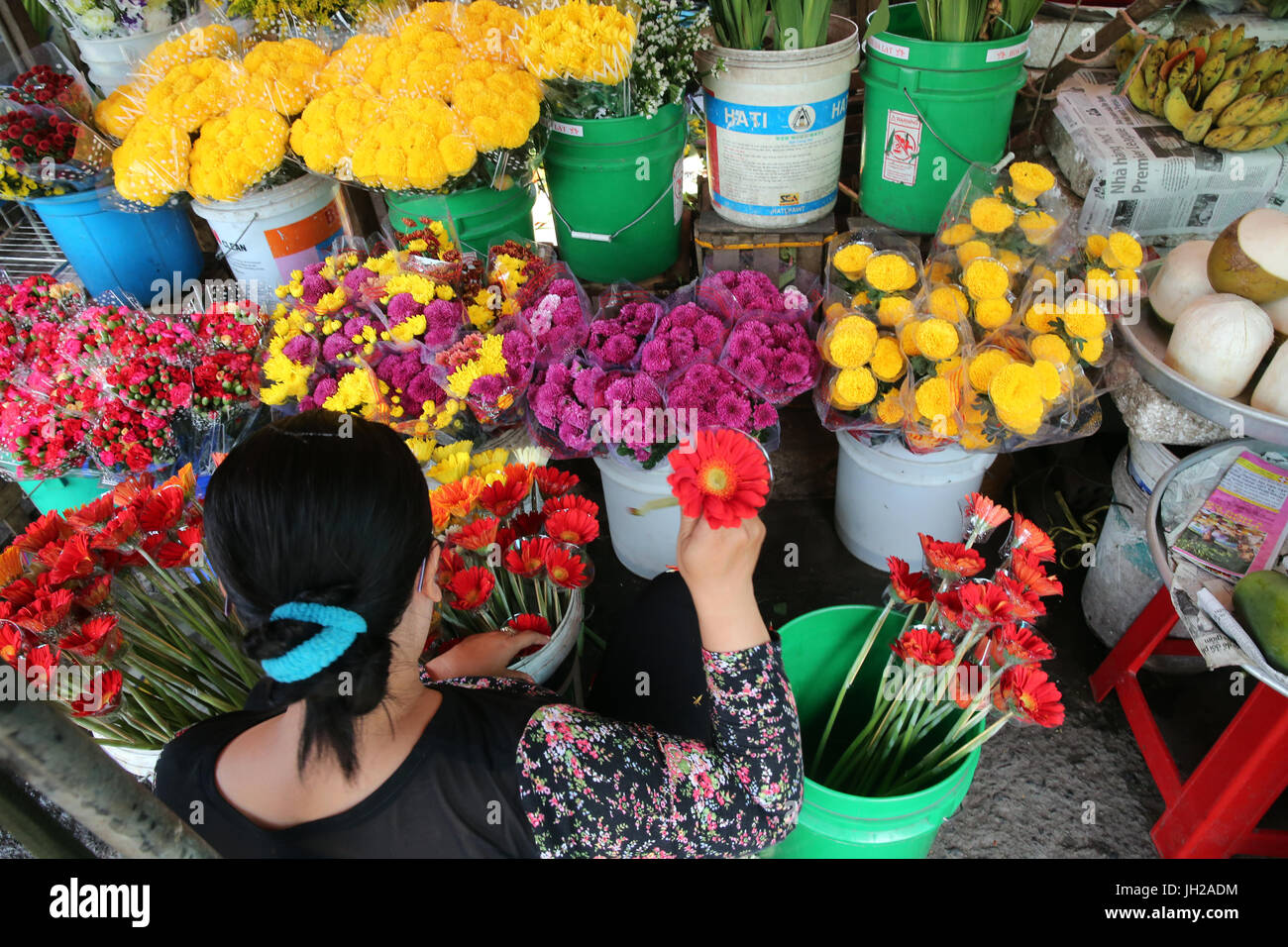 Market flowers. Vietnam. Vietnam Stock Photo Alamy