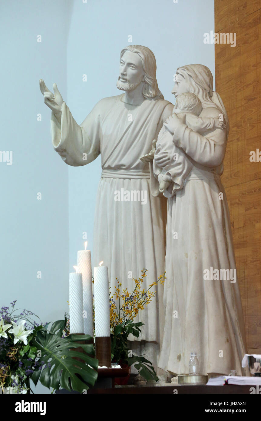 Catholic church. Holy Family statue.  Ho Chi Minh City. Vietnam. Stock Photo