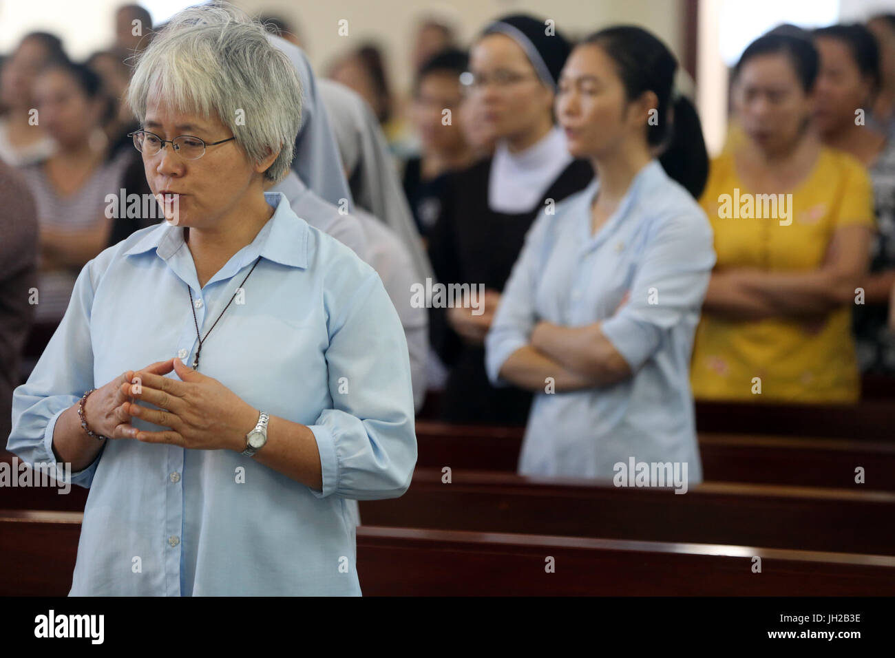 Franciscan missionaries of Mary church.   Sunday morning mass.  Ho chi Minh City. Vietnam. Stock Photo