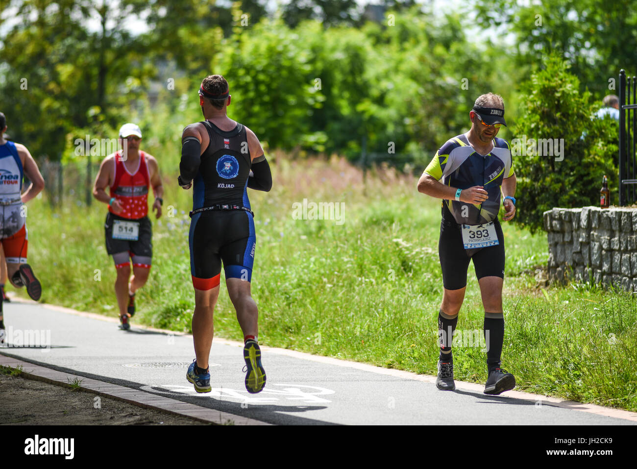 Szczecin, Poland, July 9, 2017: Triathlon Szczecin, Triathletes running. Stock Photo