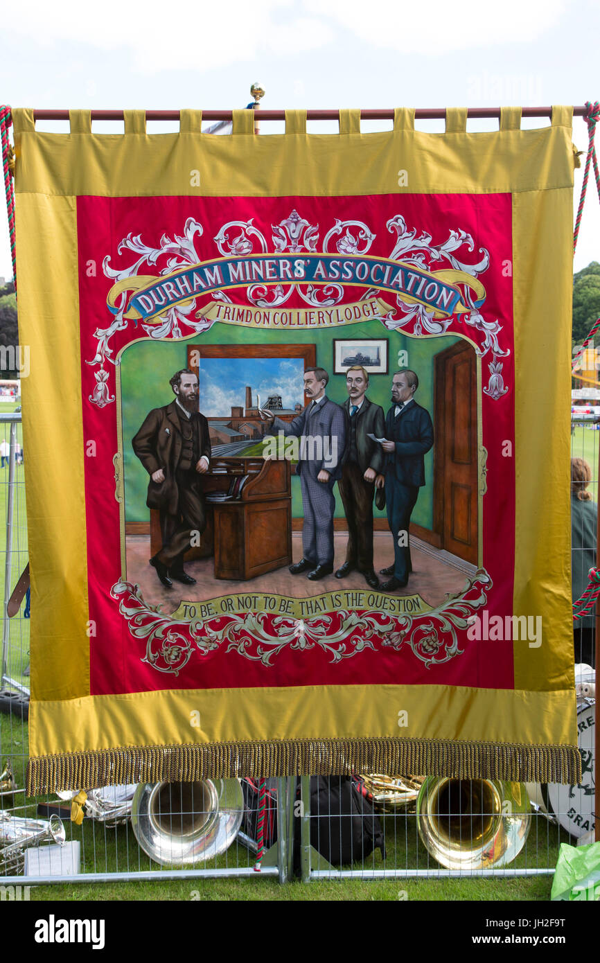 The Trimdon Colliery Lodge banner on display at the Durham Miners' Gala