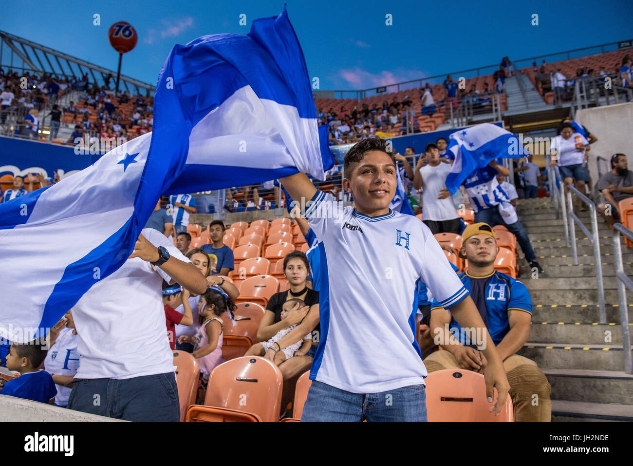 Houston, Texas, USA. 11th July, 2017. Honduras fans at an international CONCACAF Gold Cup soccer match between Honduras and French Guiana at BBVA Compass Stadium. The game ended in a 0-0 draw. Credit: Trask Smith/ZUMA Wire/Alamy Live News Stock Photo