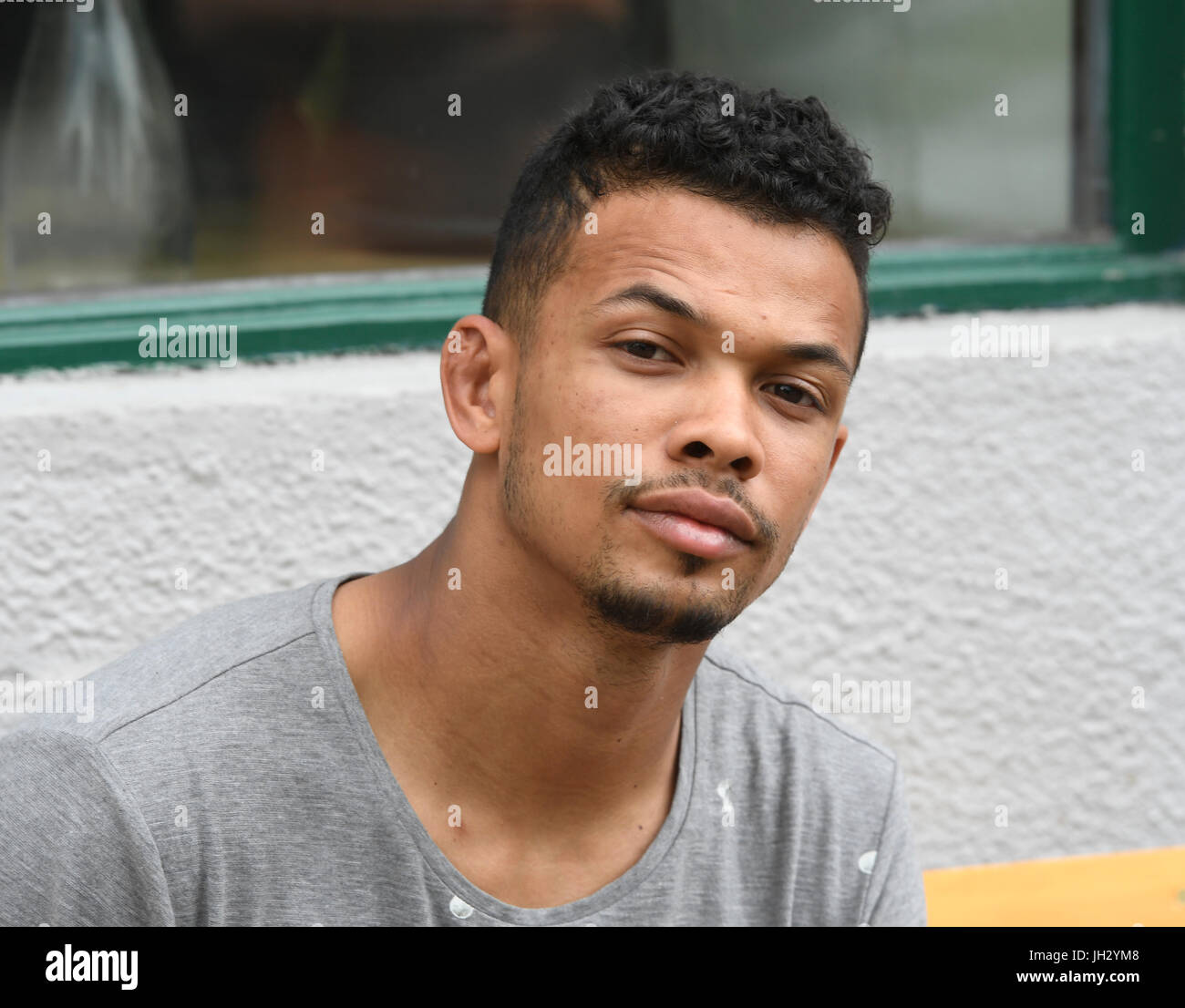 Prague, Czech Republic. 12th July, 2017. Czech singer Ben Cristovao poses  during the interview for the Czech News Agency in Prague, Czech Republic,  on July 12, 2017. Cristovao talked about the new