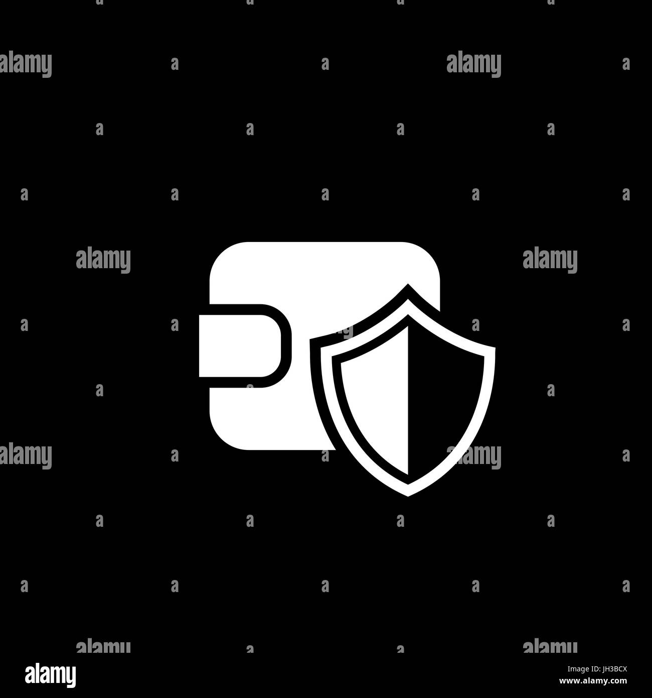 Wallet Protection Icon. Flat Design. Stock Vector