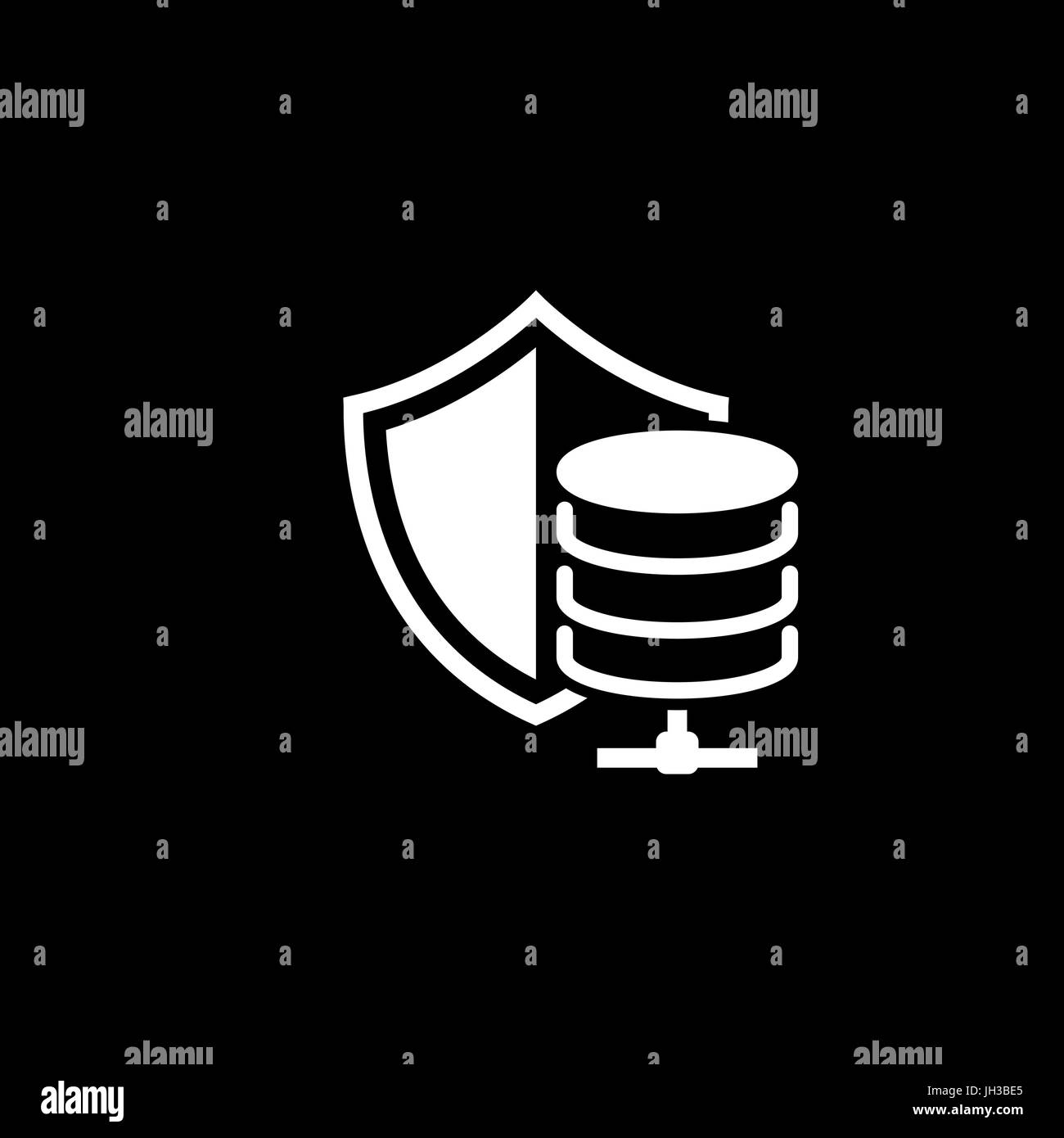 Secure Hosting Icon. Flat Design. Stock Vector