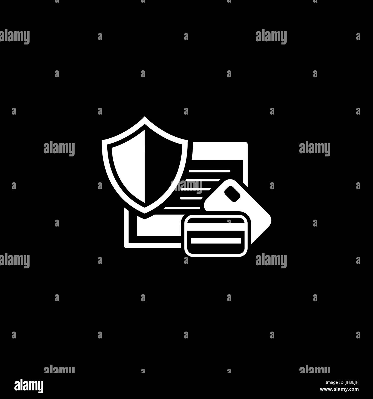 Secure Transaction Icon. Flat Design. Stock Vector