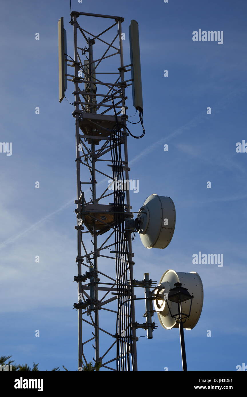 Antenna mast, (Telekommunikation) Stock Photo