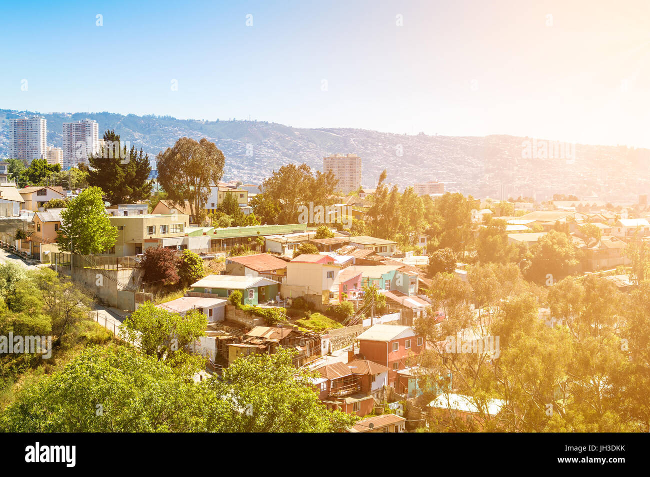 Small houses on the hill in Vina del Mar, Chile Stock Photo Alamy