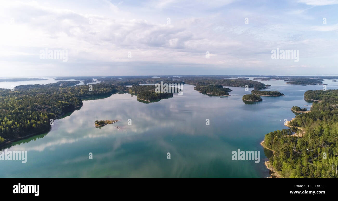 Aerial view of finnish archipelago , ouside Kemiönsaari island, in Varsinais-suomi, Finland Stock Photo