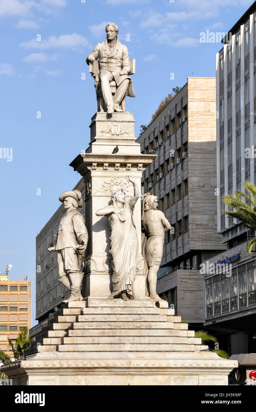 Statue of Vincenzo Bellini, in Piazza Stesicoro, Catania, Sicily, Italy. Stock Photo