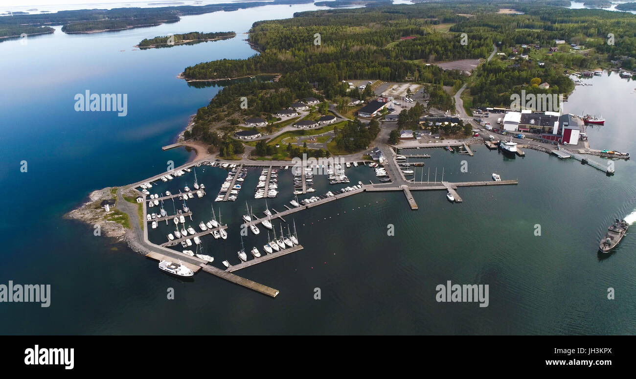 Aerial view of Kasnäs guest harbor, near Kemiönsaari, varsinais-suomi, Finland Stock Photo