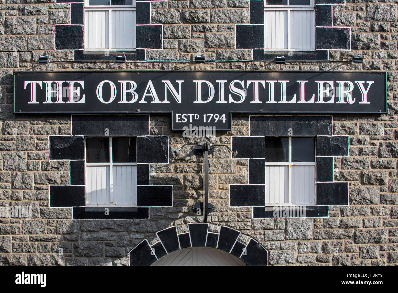Oban distillery, owned by Diageo in the city Oban, Argyll and Bute, Scotland, UK Stock Photo