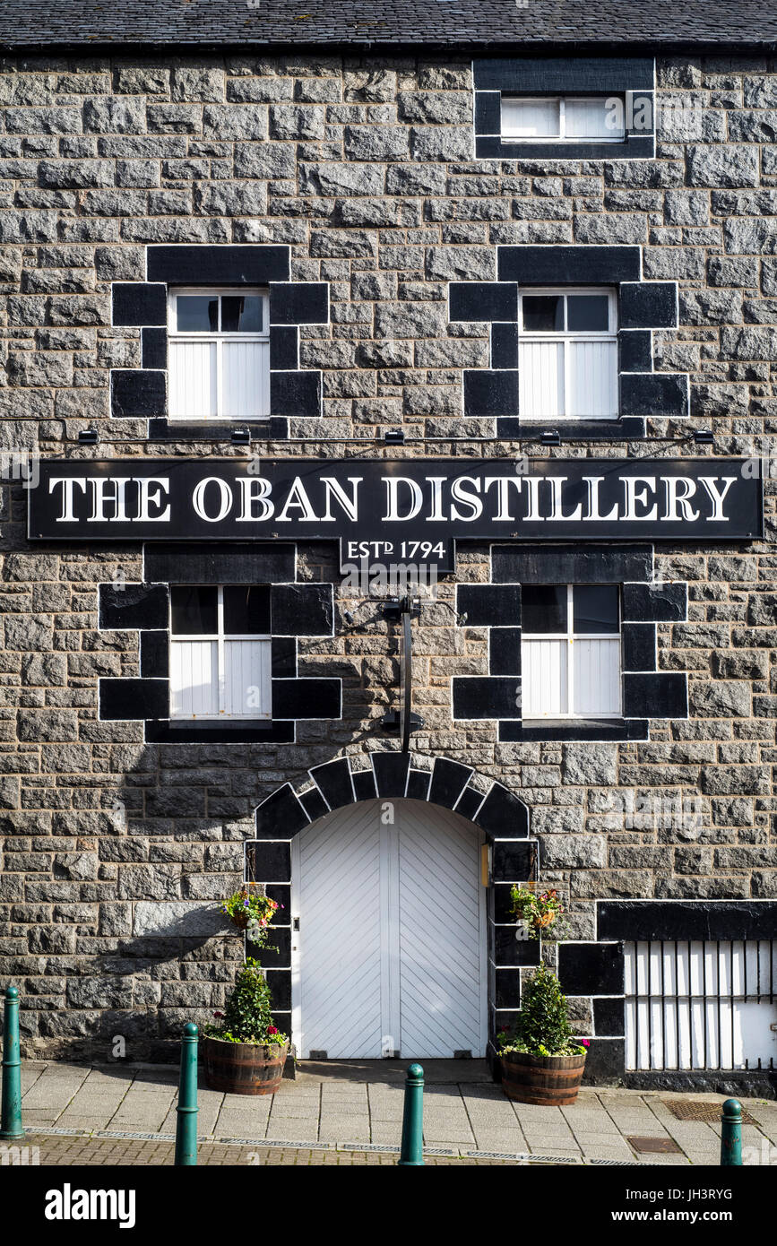 Oban distillery, owned by Diageo in the city Oban, Argyll and Bute, Scotland, UK Stock Photo