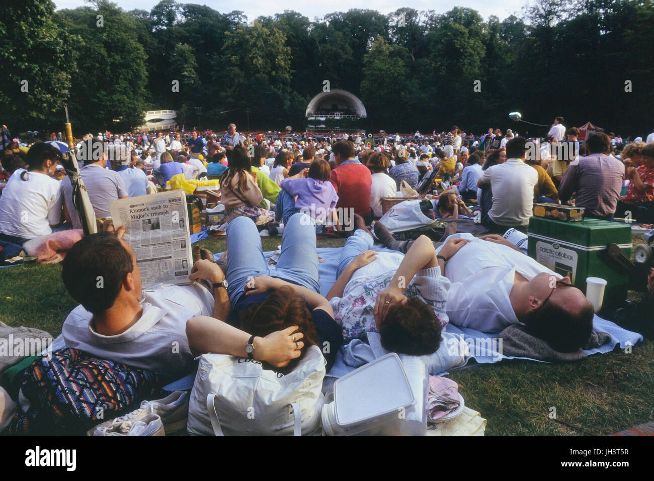 Outdoor summer concert audience, Kenwood House, Hampstead, London