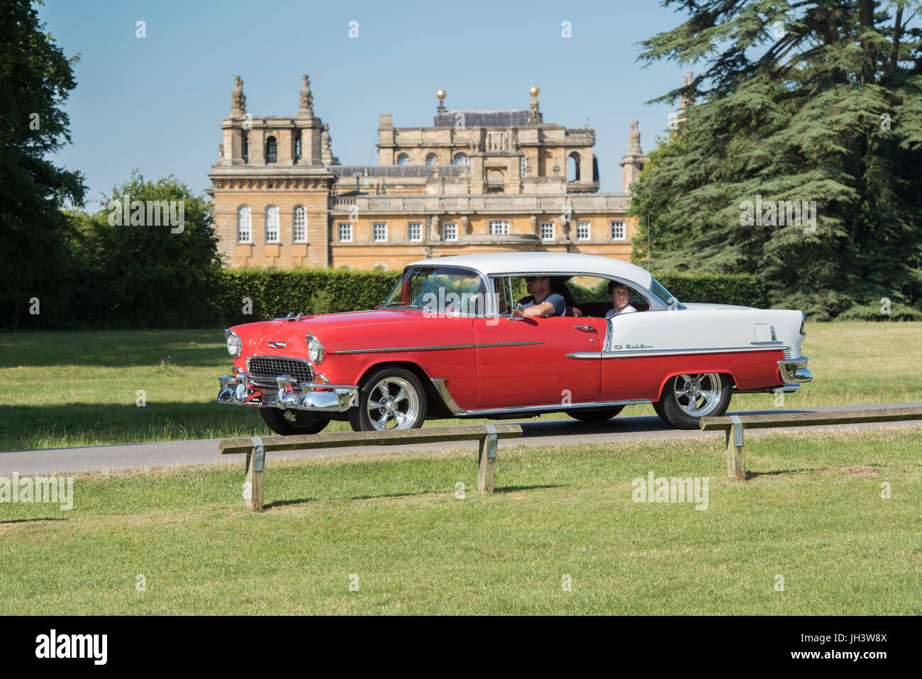 1955 Chevrolet Bel Air at Rally of the Giants american car show, Blenheim palace, Oxfordshire, England. Classic vintage American car Stock Photo