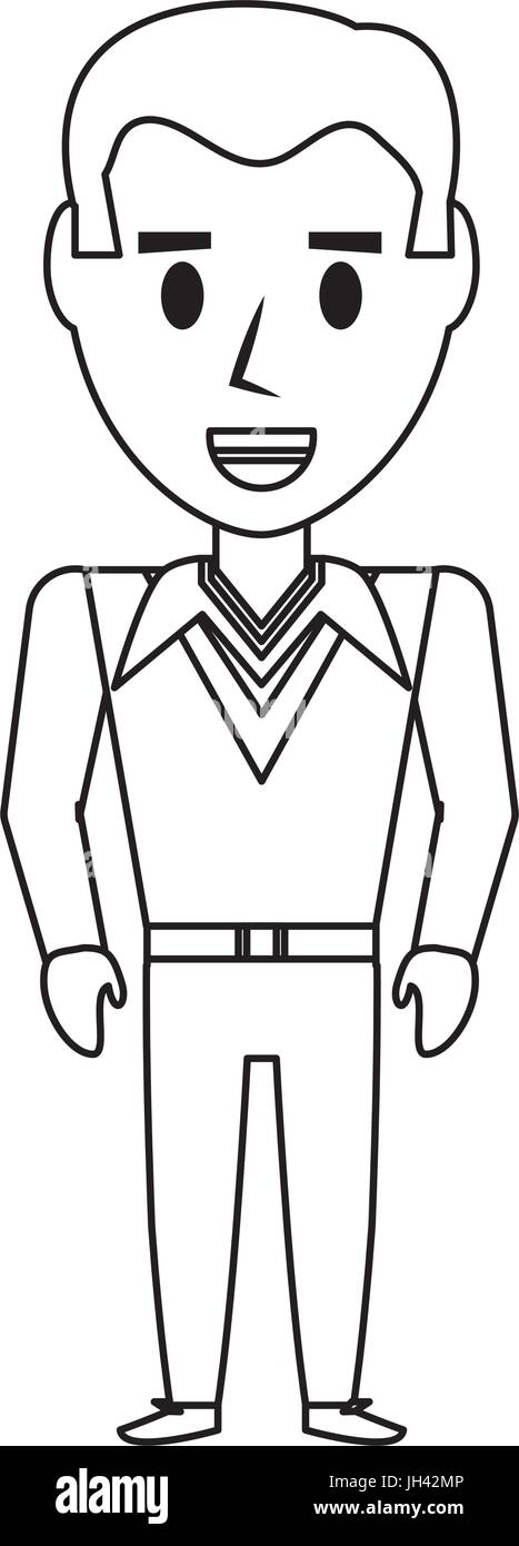 Retro Man cartoon icon vector illustration graphic design Stock Vector