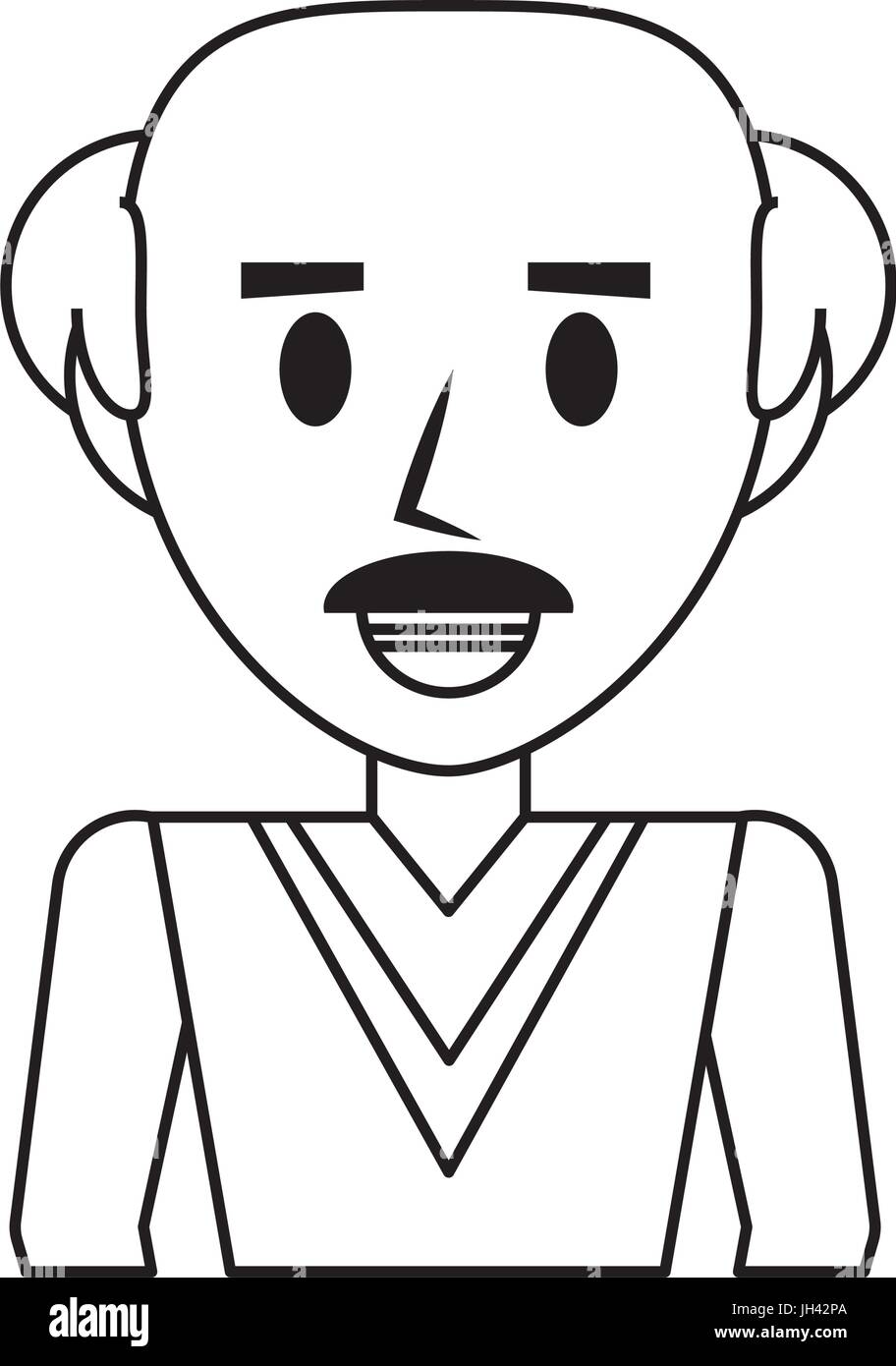 Retro Old Man Cartoon Icon Vector Illustration Graphic Design Stock