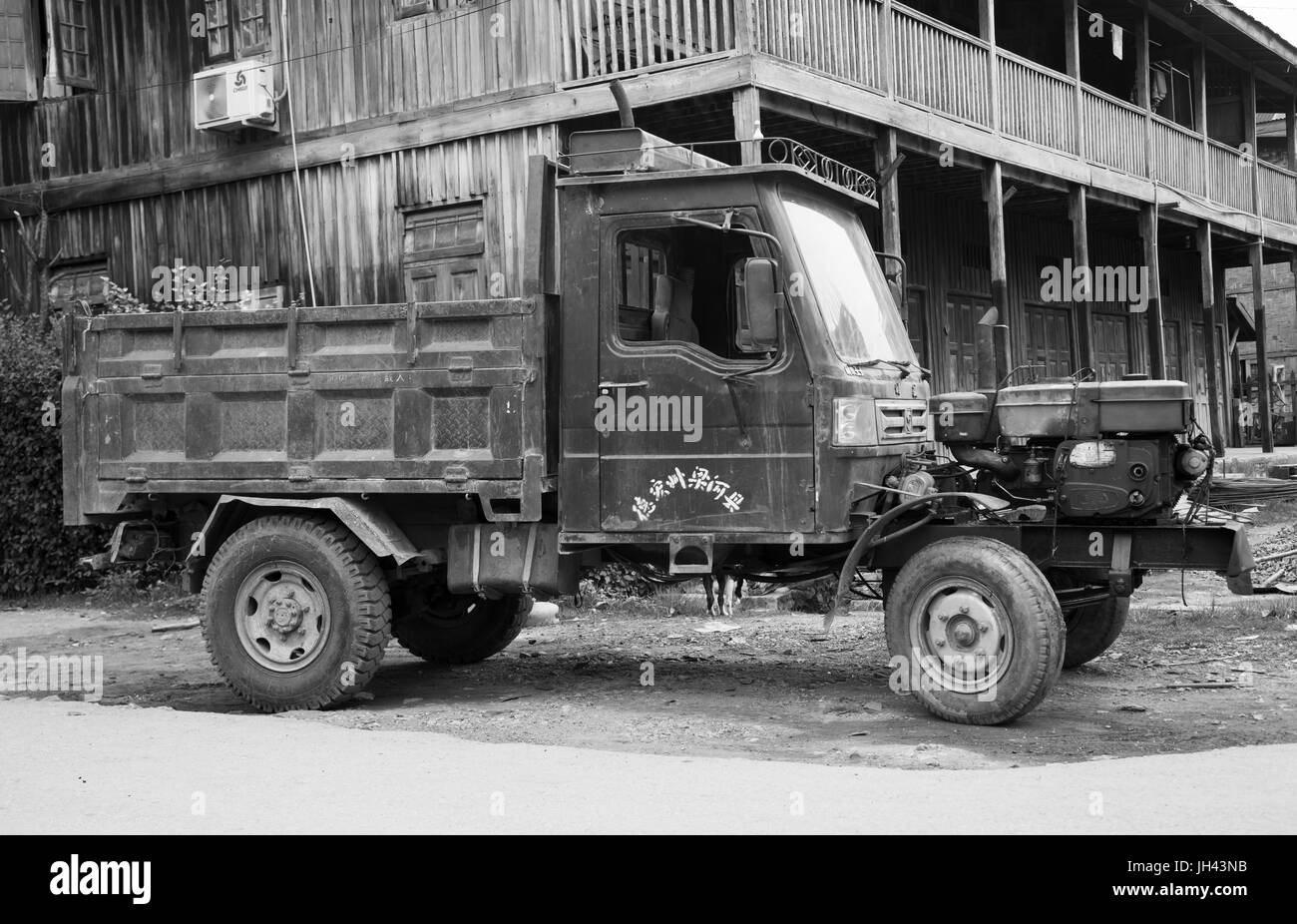 Chinese Manufactured Lifan tractor truck. Hsipaw, Myanmar Stock Photo