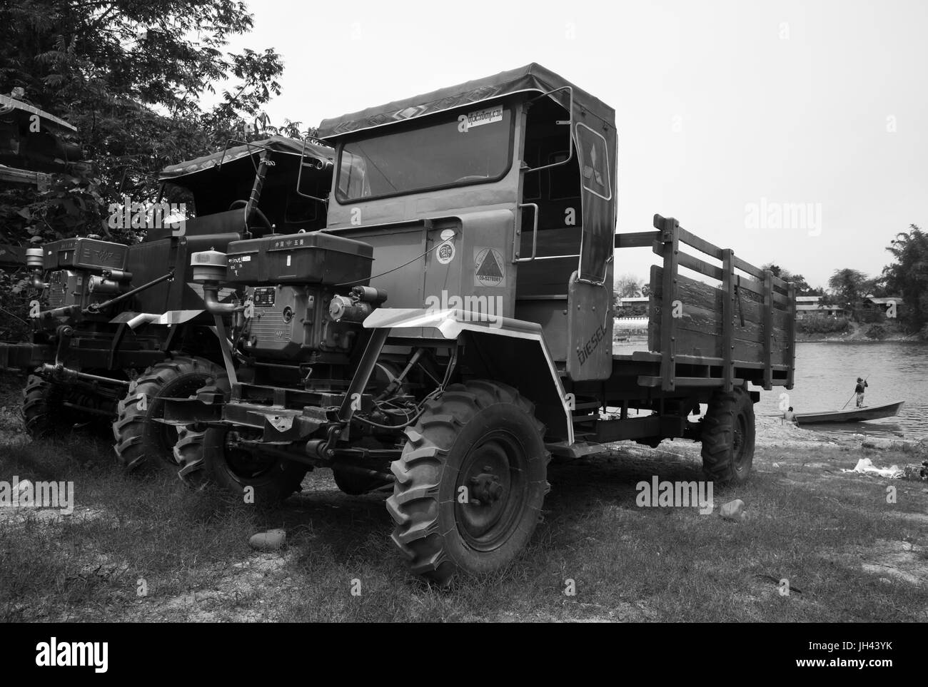 Chinese manufactured cargo truck. Pyin O Lwin, Myanmar Stock Photo