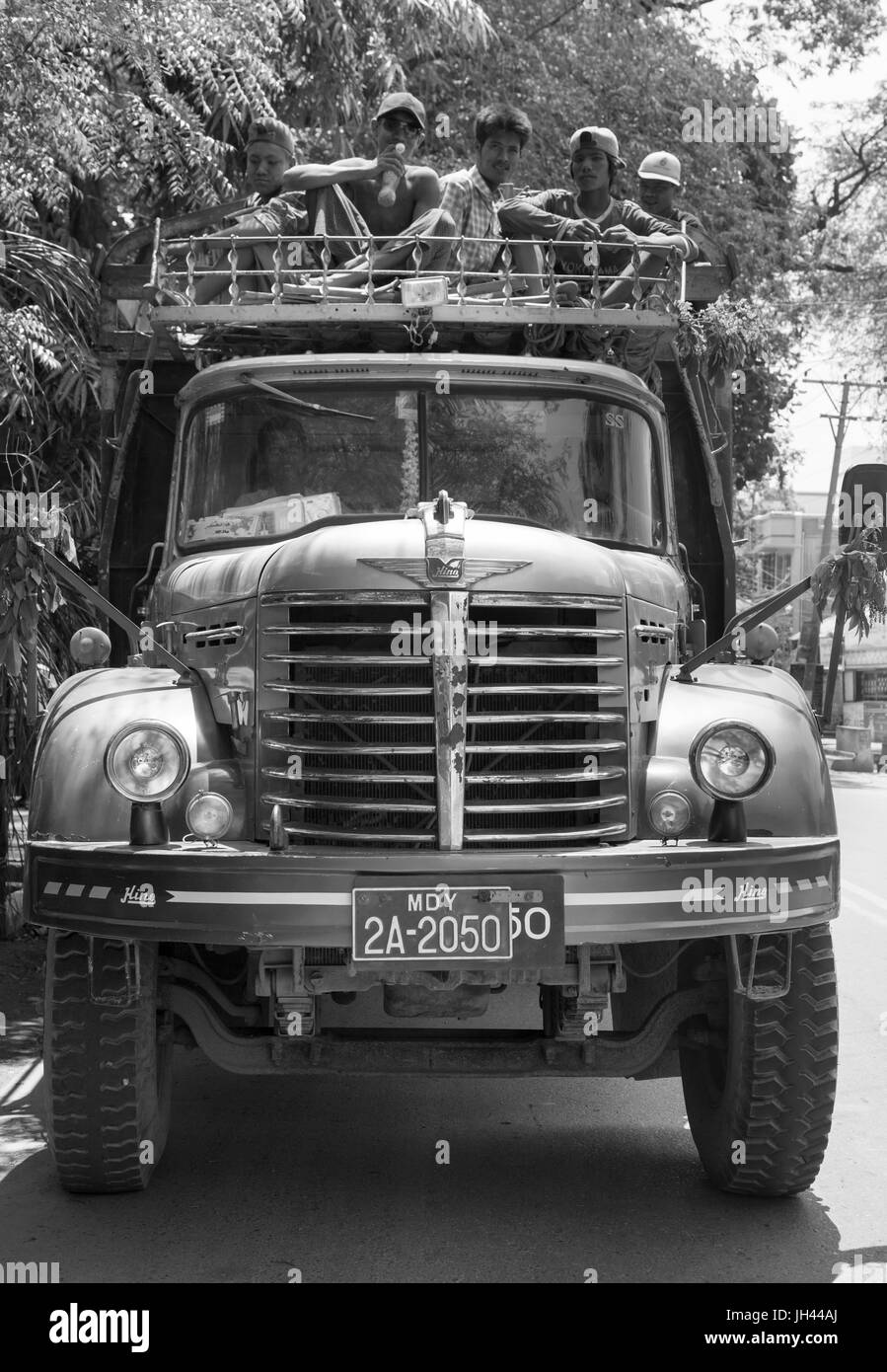 1950s vintage Hino TH10 truck. Mandalay, Myanmar. Stock Photo
