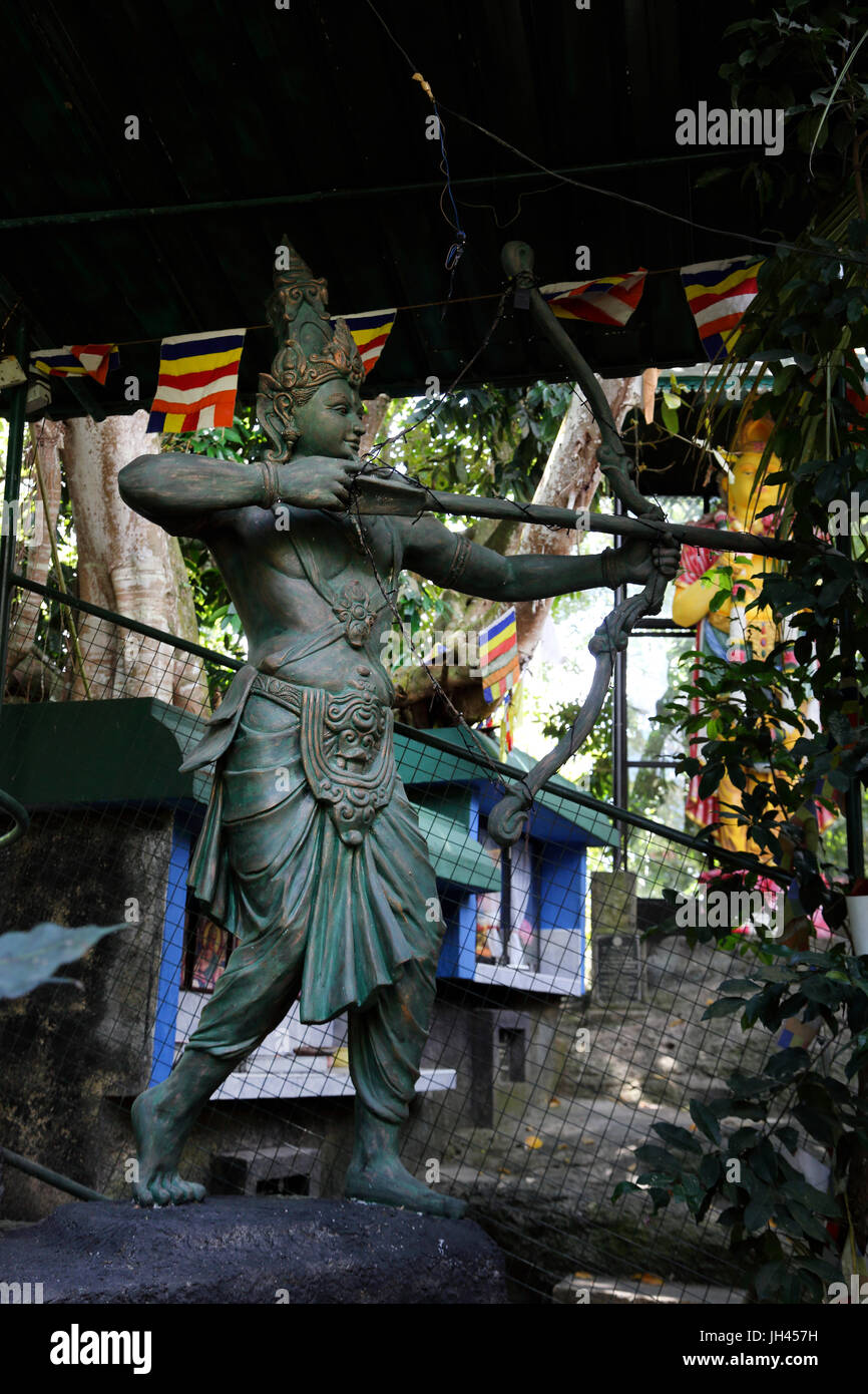 Galle Sri Lanka Rumassala Road Sri Vivekaramaya Temple Statue Of King Rawana Stock Photo