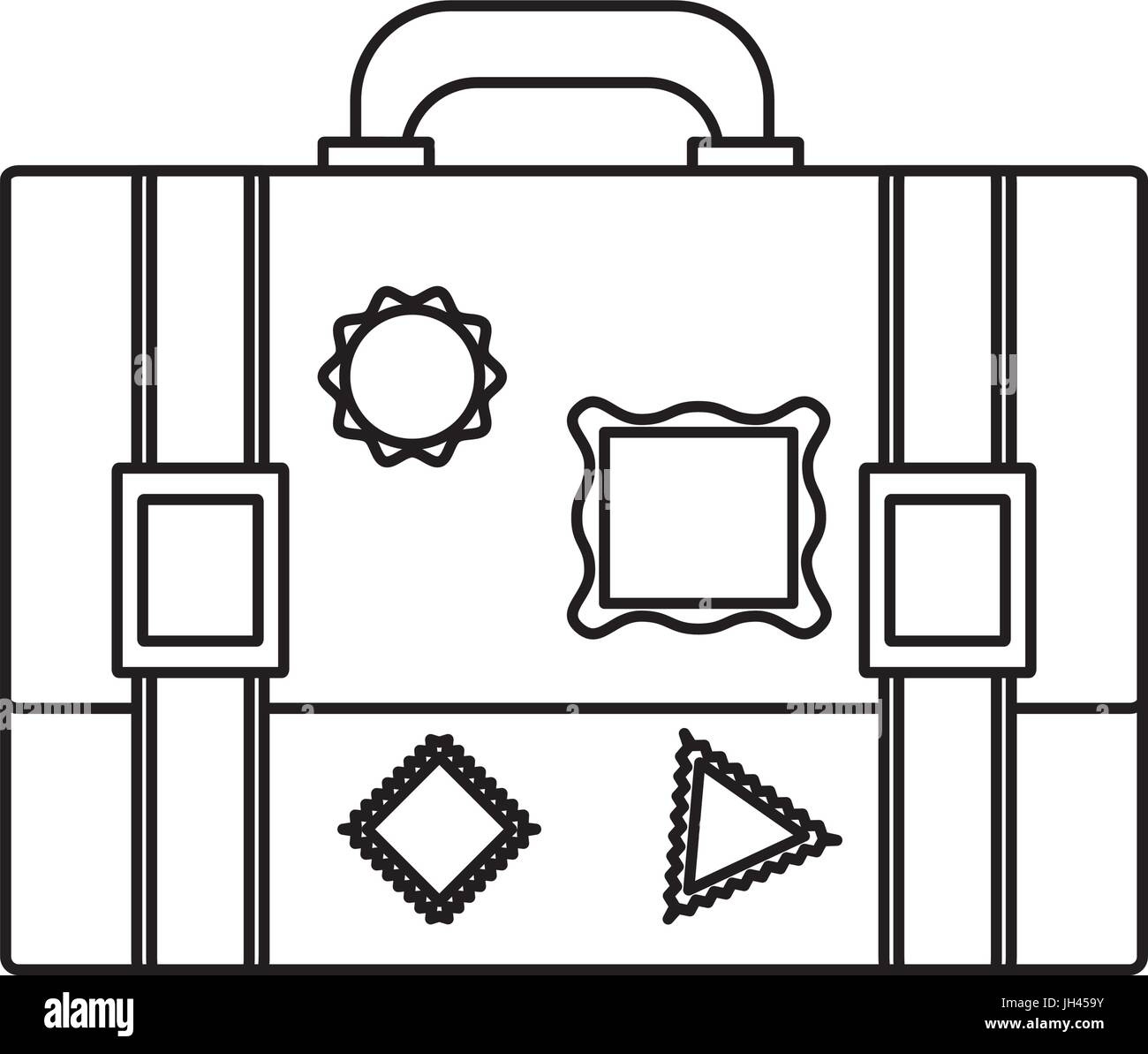 Vintage travel suitcase icon vector illustration graphic design Stock Vector