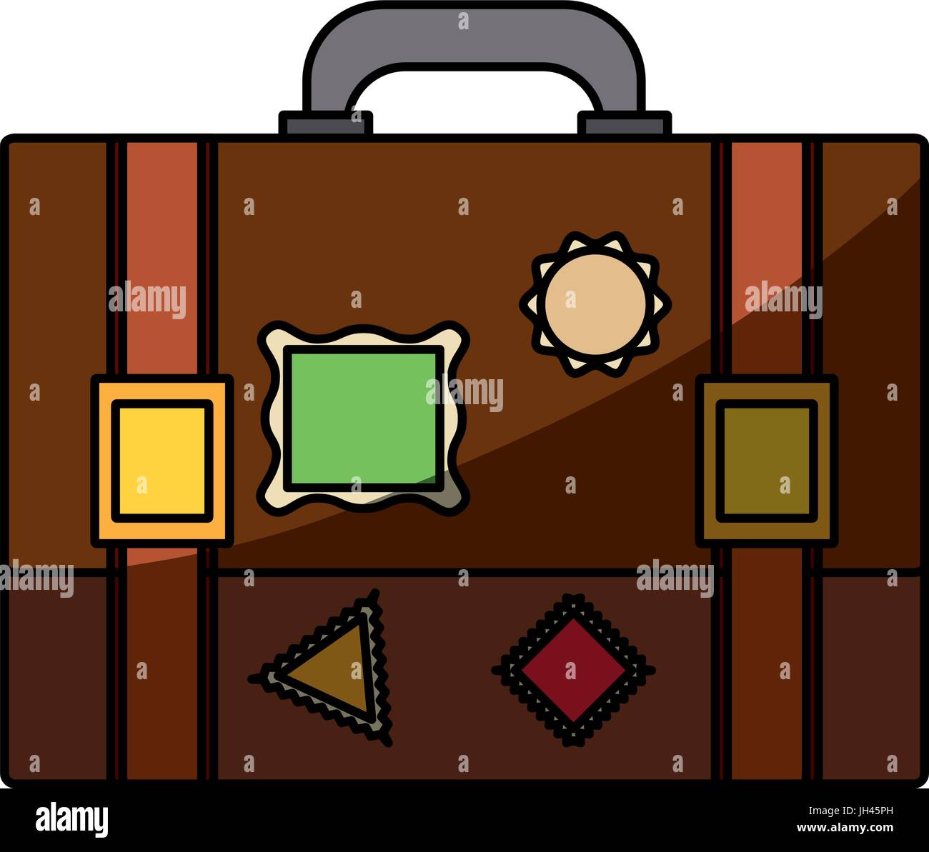 Vintage travel suitcase icon vector illustration graphic design Stock Vector