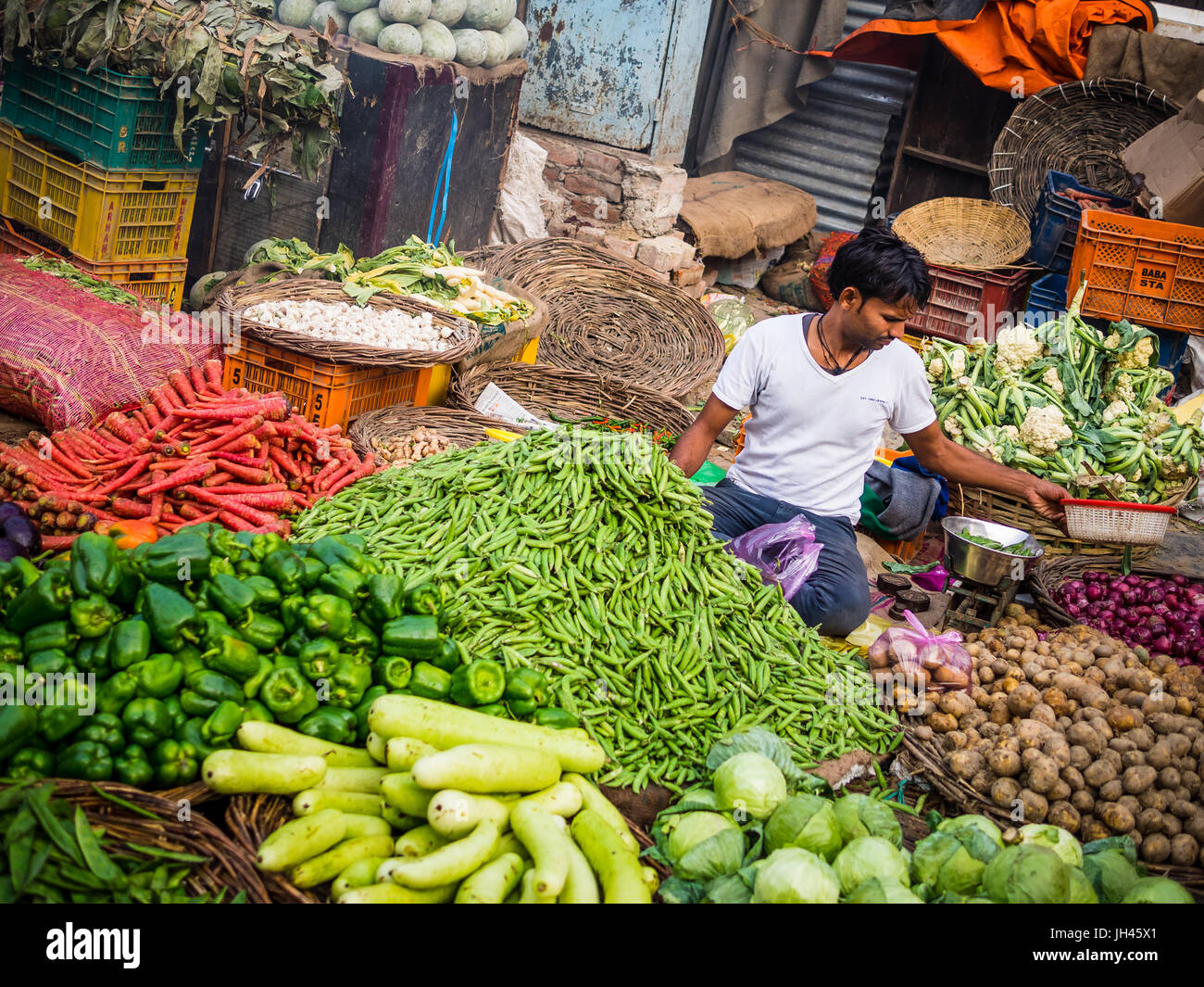 varanasi, India - Circa January 2016 - local market in india Stock Photo