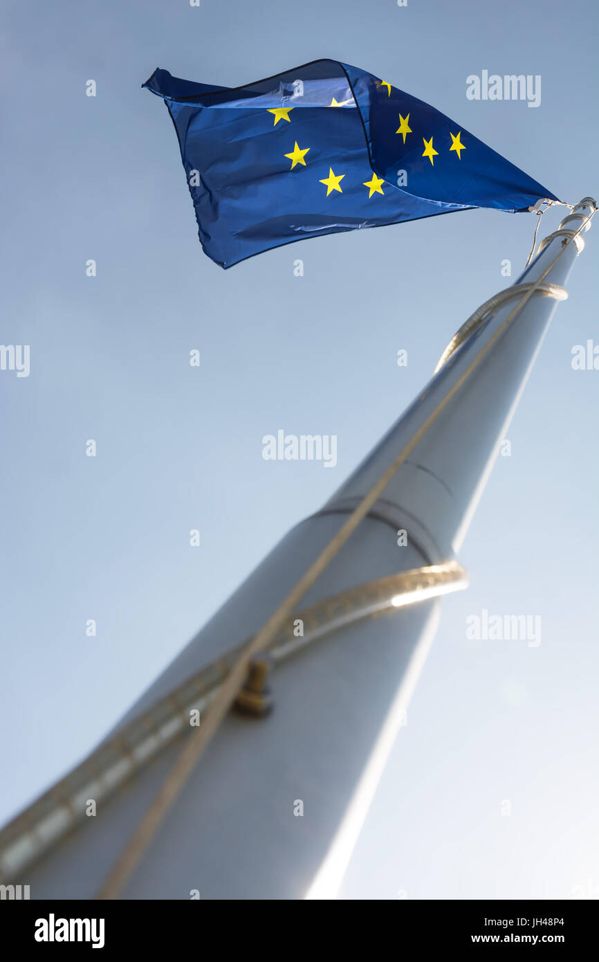 European union flag flag waving hi-res stock photography and images - Alamy