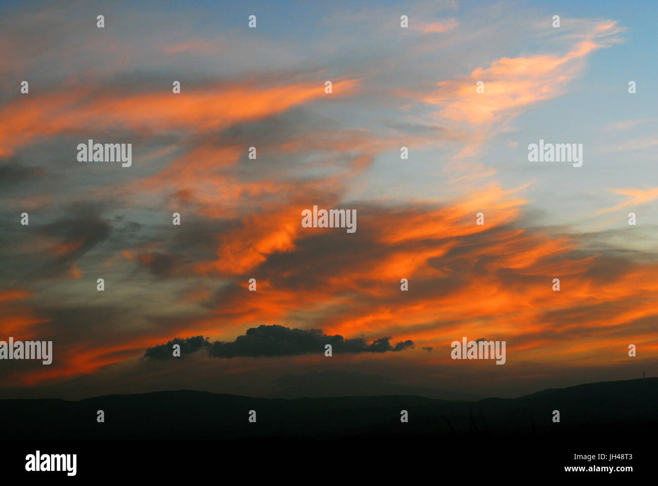 Sunset in Tuscany, Italy Stock Photo