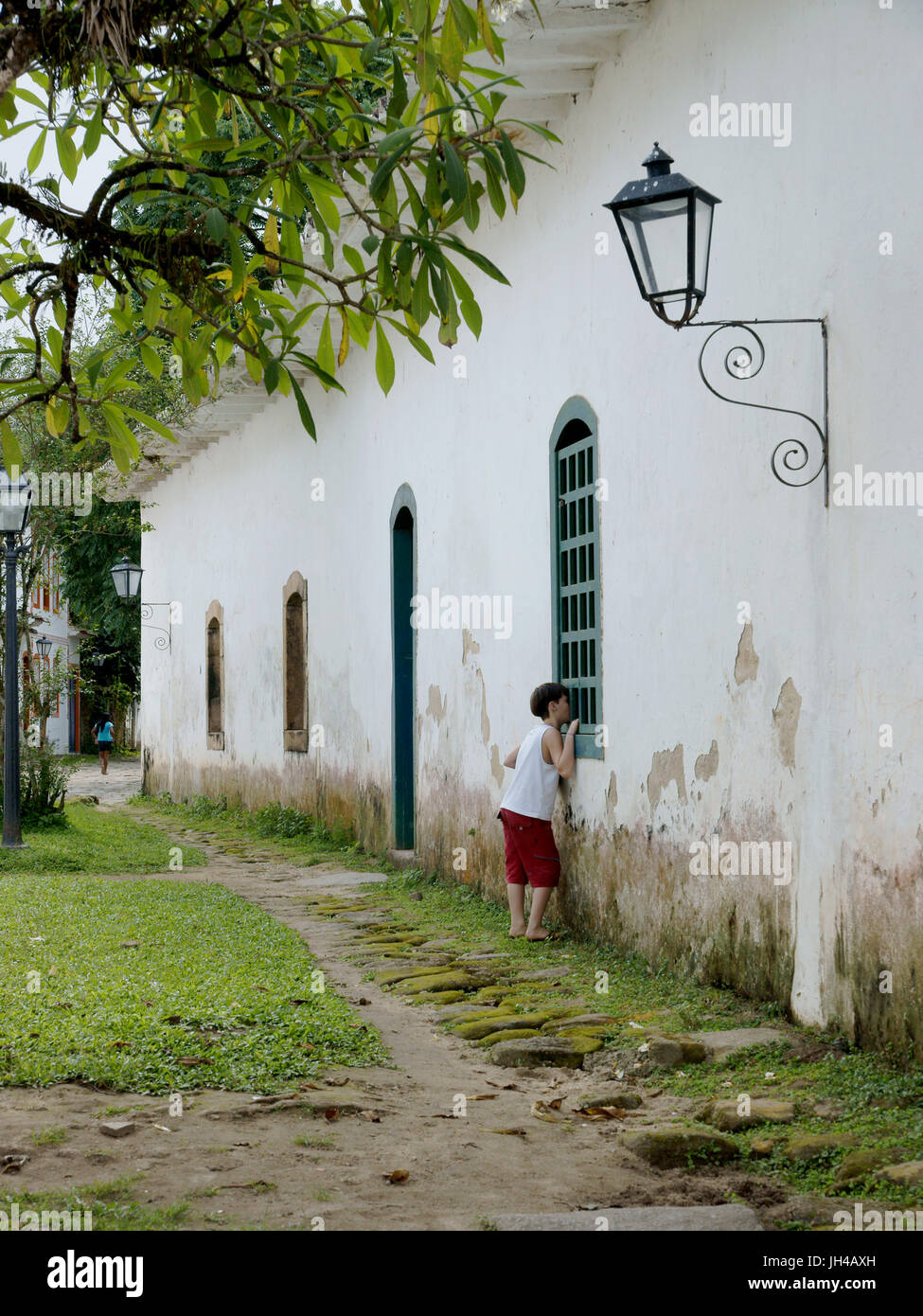 People, young, child, Historical Center, City, Paraty Stock Photo
