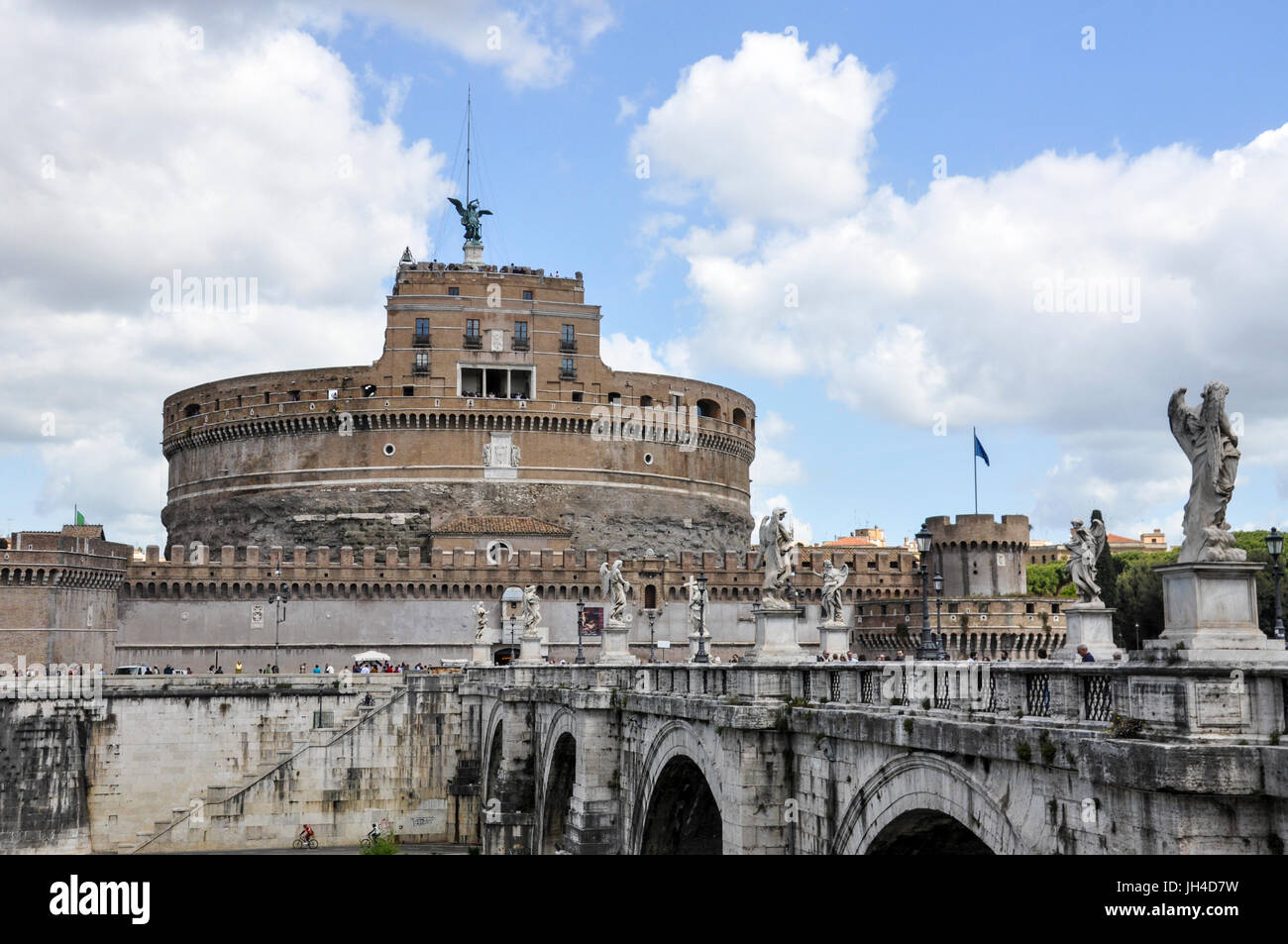 Castel Sant'Angelo and Sant'Angelo bridge in Rome, Italy. Stock Photo