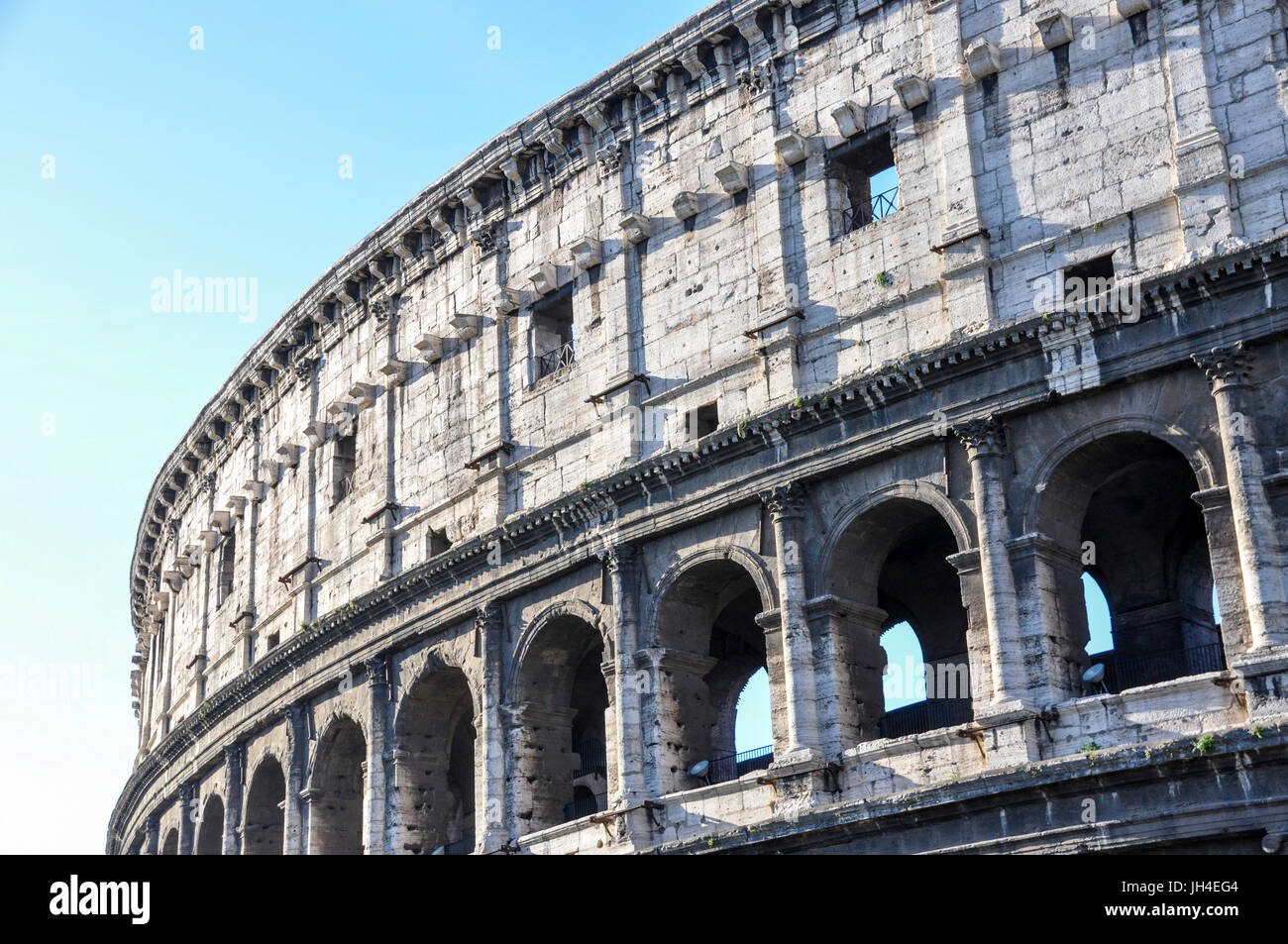 External facade of the Colosseum, Rome, Italy. Stock Photo