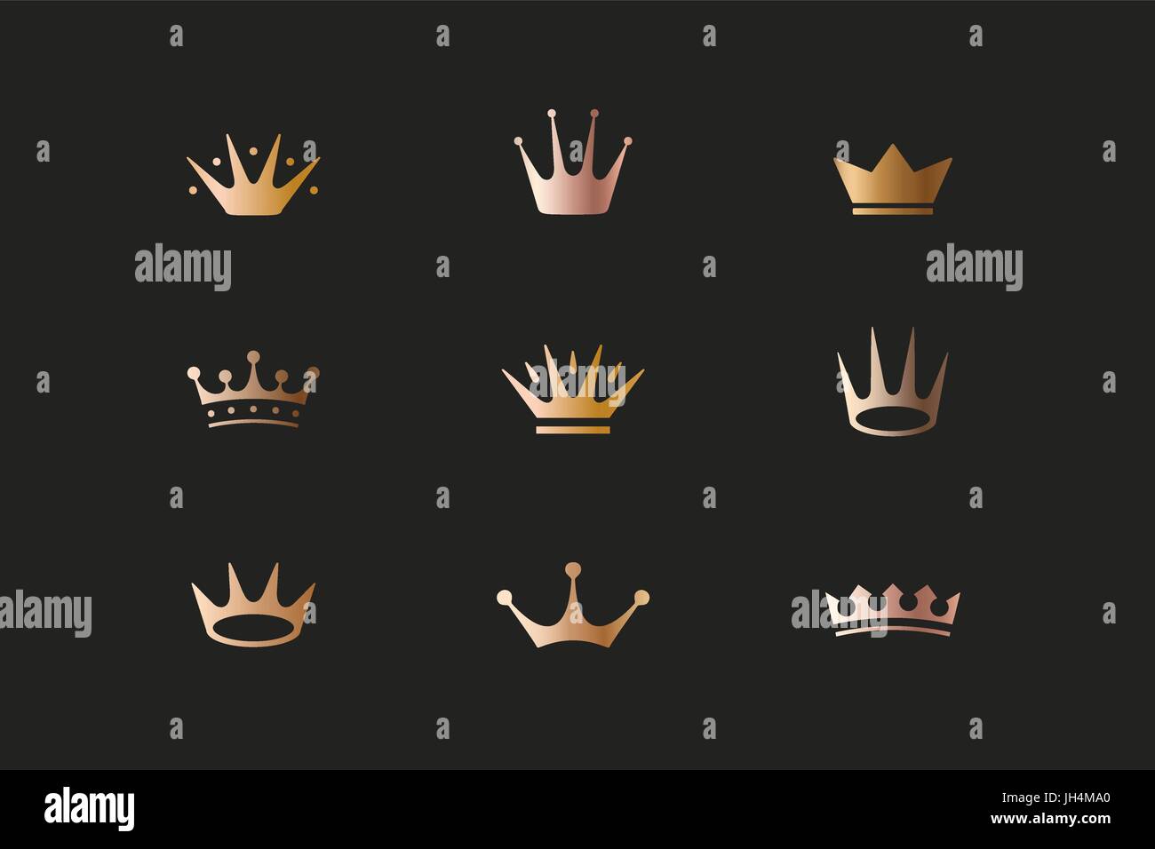 Set of royal gold crowns, icons and logos Stock Vector Image & Art - Alamy
