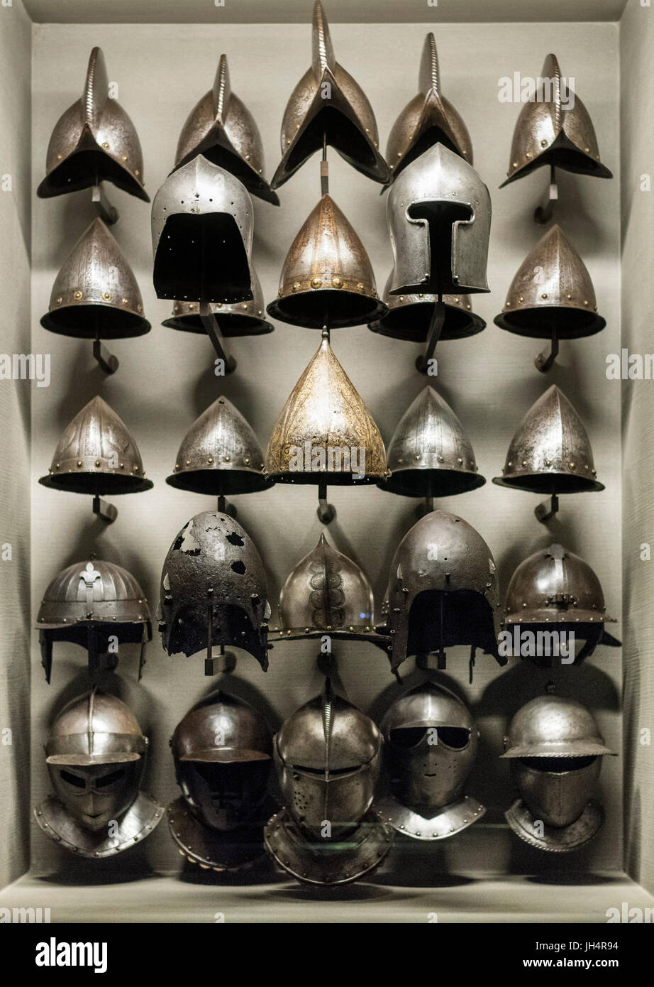 Milan. Italy. Museo Poldi Pezzoli Museum, 16th century armour in the Armoury Hall. Stock Photo