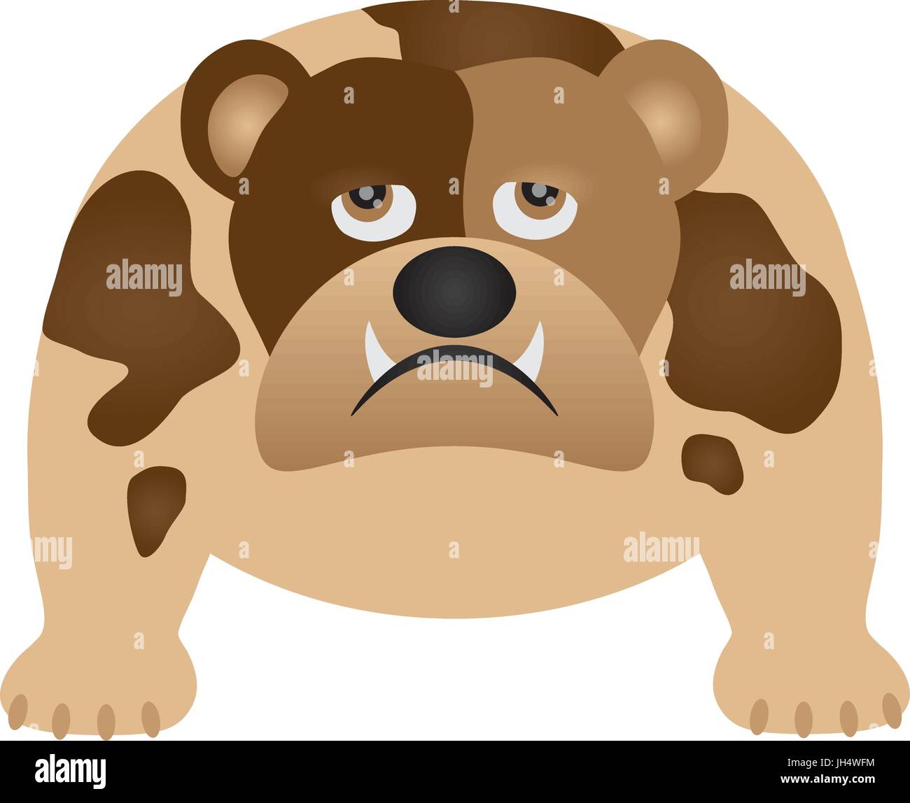 English Bulldog isolated on white background color illustration Stock Vector