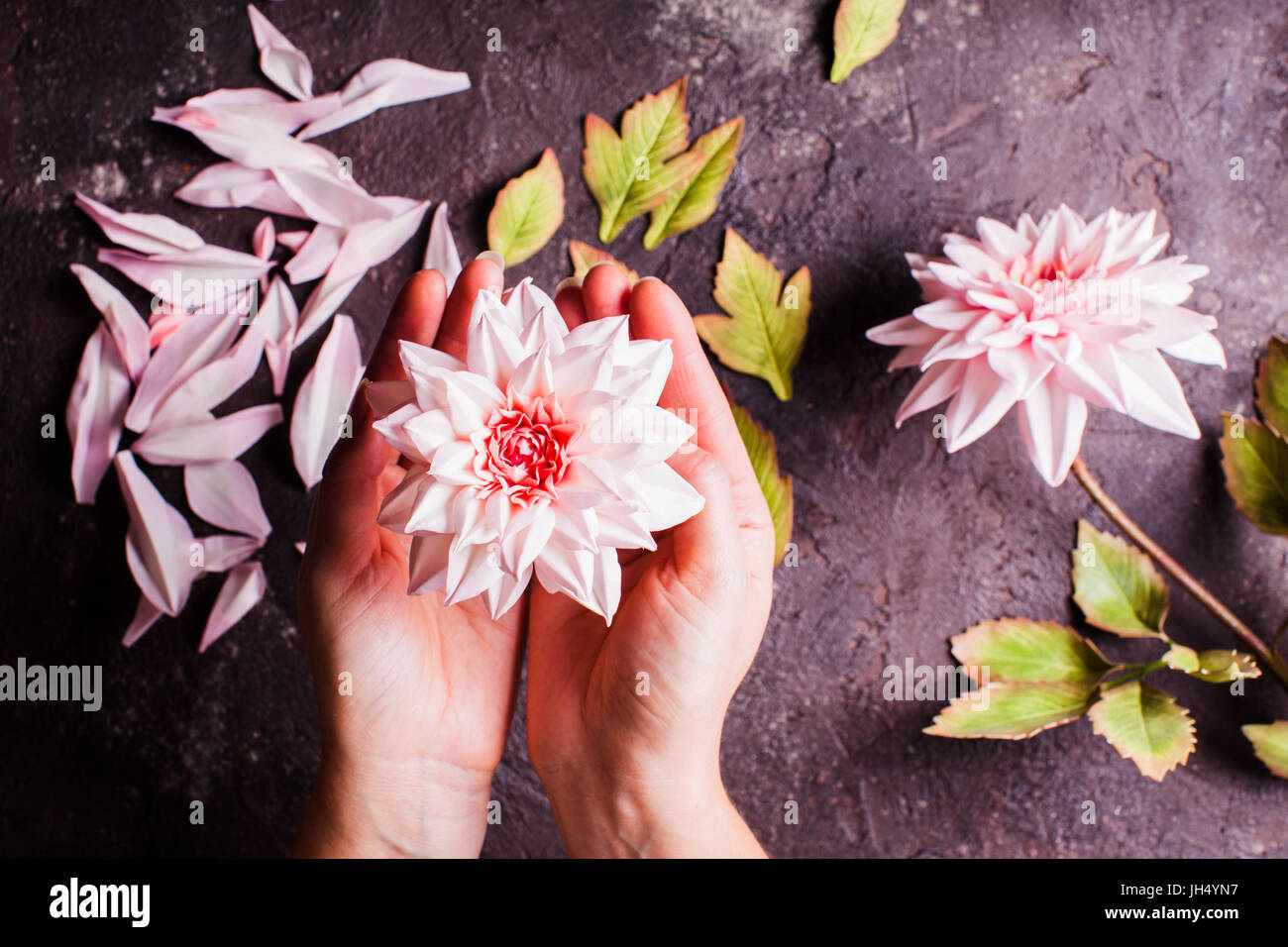 DIY making realistic flowers Stock Photo Alamy