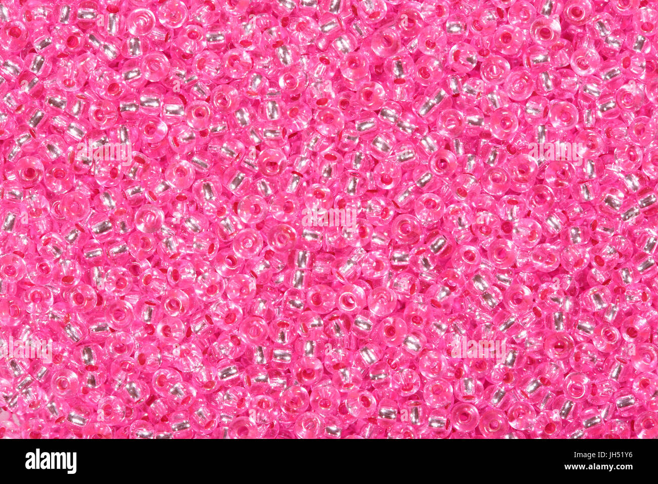 Many pink glass beads. Stock Photo