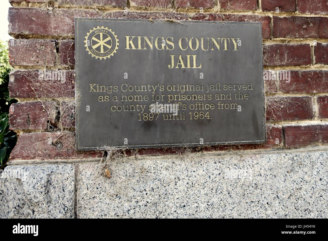 historic Kings County Jail placard with cobwebs Stock Photo Alamy