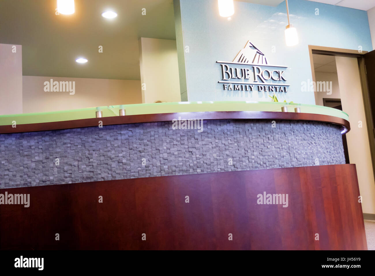 A modern dental reception desk Stock Photo Alamy