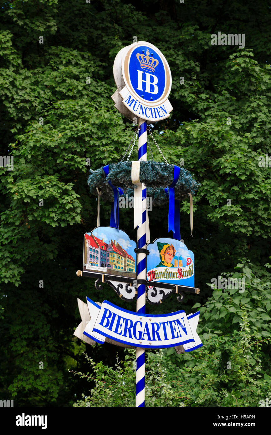 Hofbrau Biergarten Sign Englischer Garten Munich Bavaria