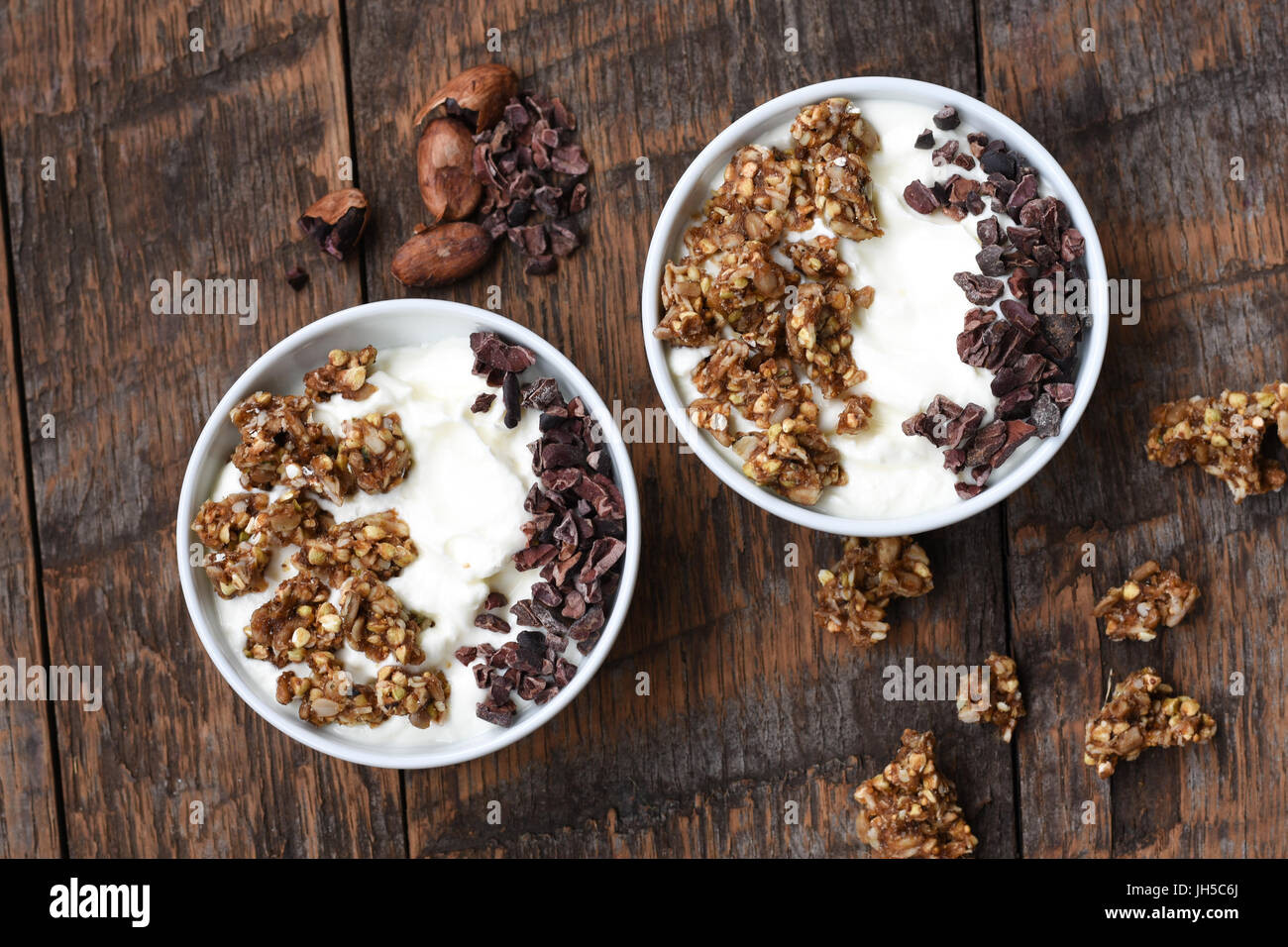 Healthy Breakfast - Yogurt Stock Photo