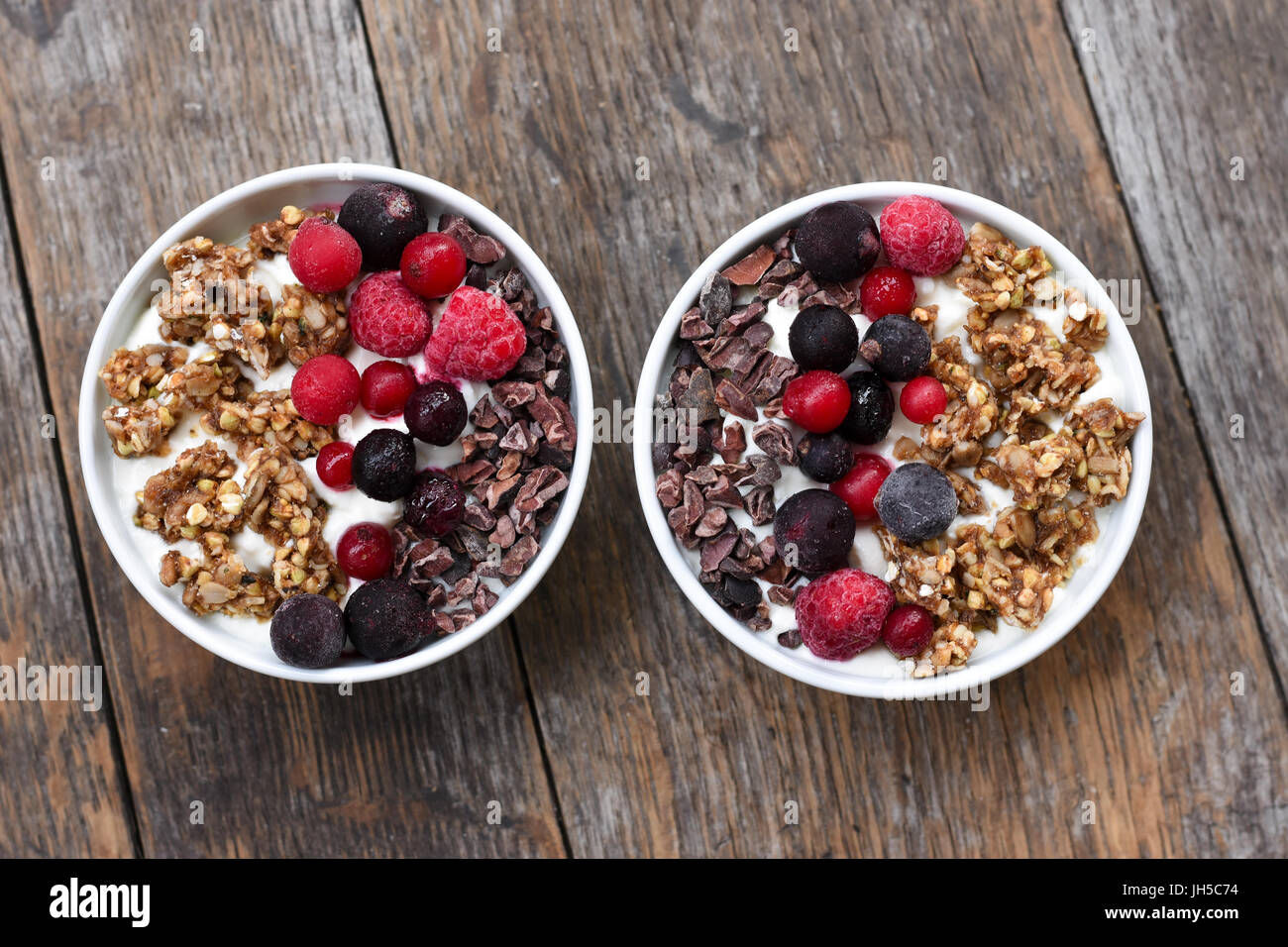 Healthy Breakfast - Yogurt Stock Photo