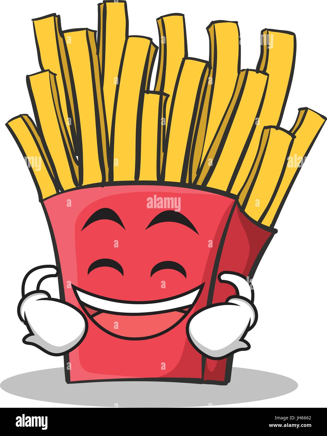 Laughing face french fries cartoon character Stock Vector Image & Art