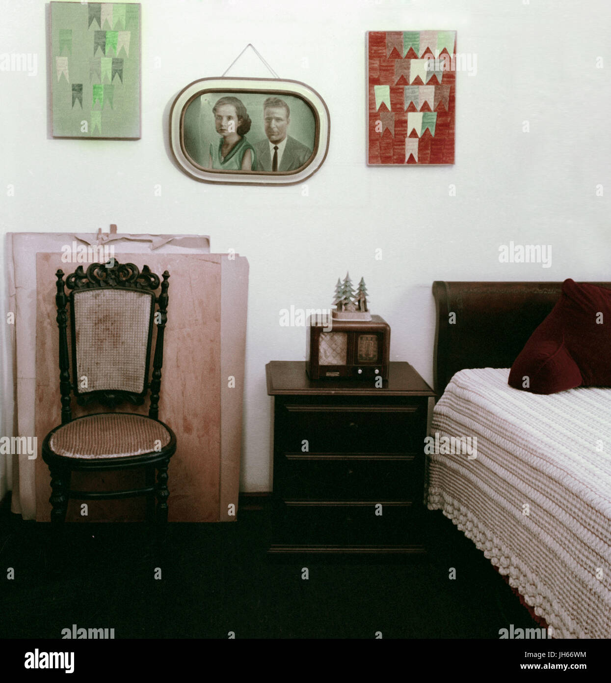 bedroom,Artist, Alfredo Volpi, painter, Italo-Brazilian, São Paulo, Brazil Stock Photo