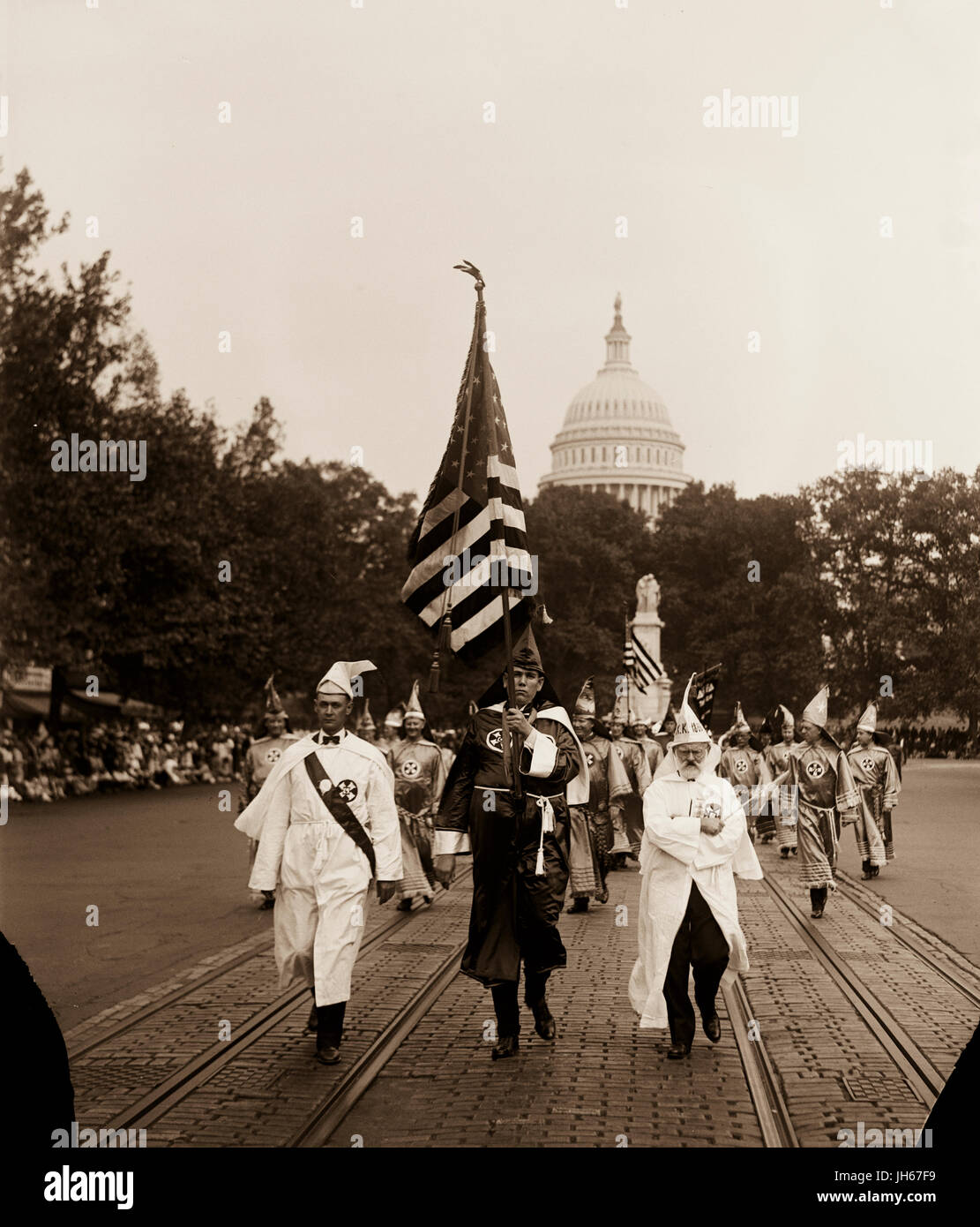 Washington, DC Ku Klux Klan parade with the U.S. Capitol in background. , 9/13/26 Stock Photo
