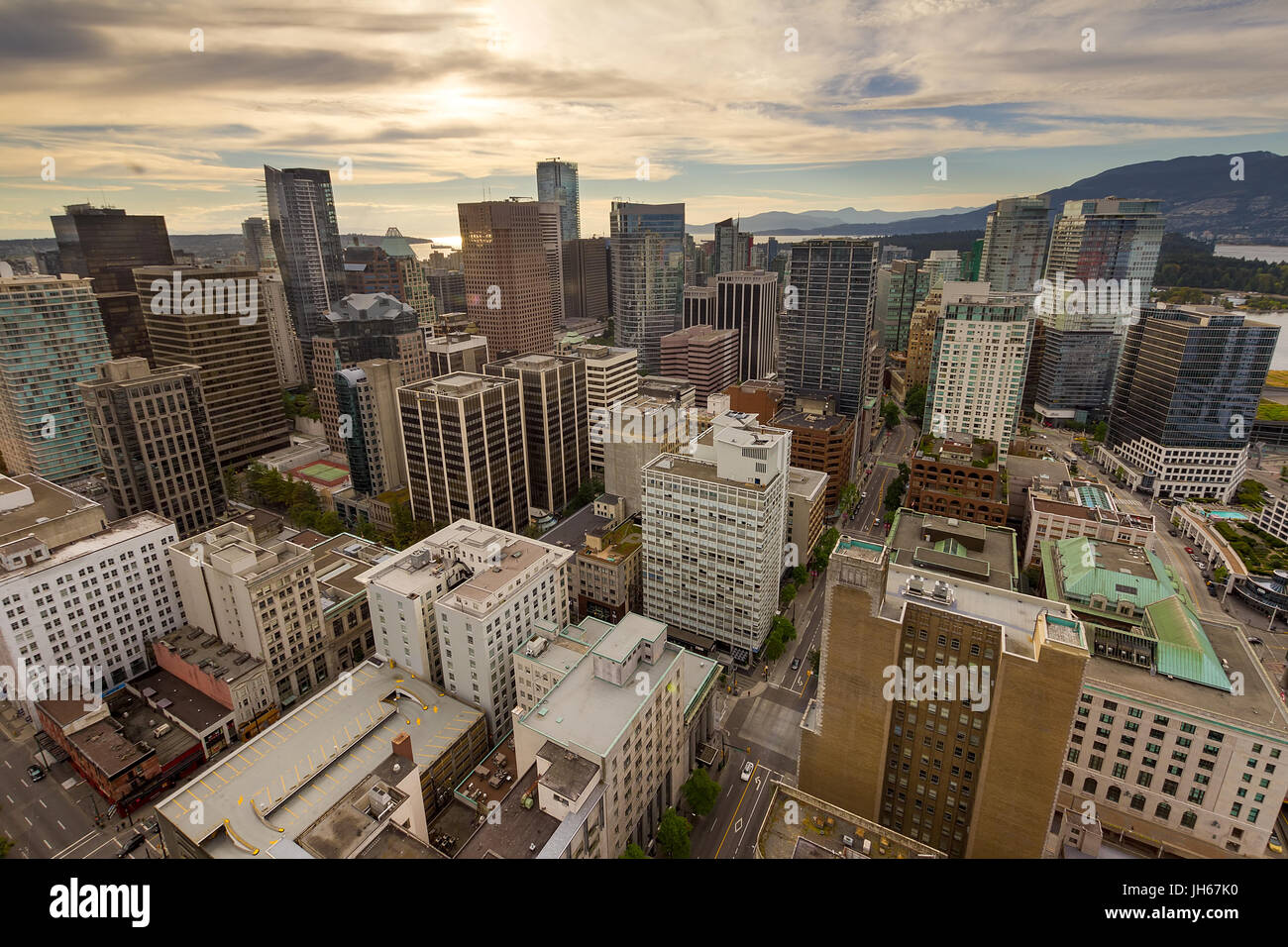 Aerial view of Vancouver British Columbia Canada downtown Stock Photo ...