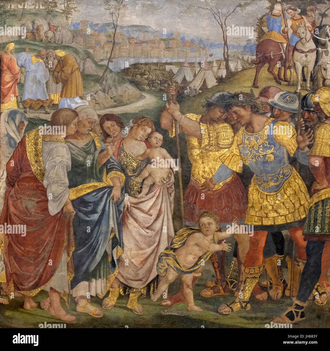 Coriolanus persuaded by his family to spare Rome, circa 1509 - Luca Signorelli Stock Photo