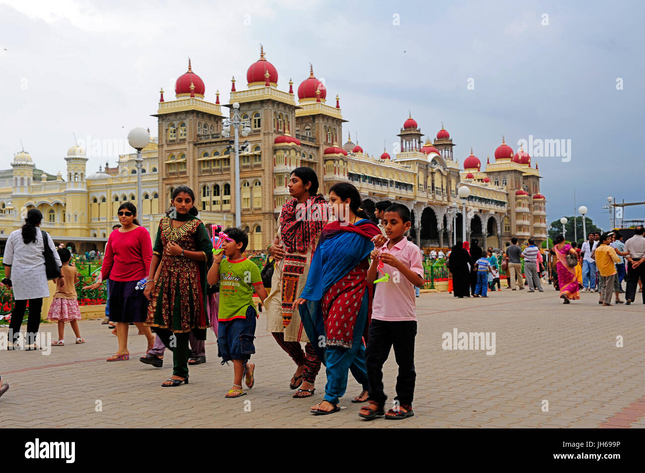 Indian people visiting Mysore Palace, Mysore, Karnataka, India Stock Photo  - Alamy